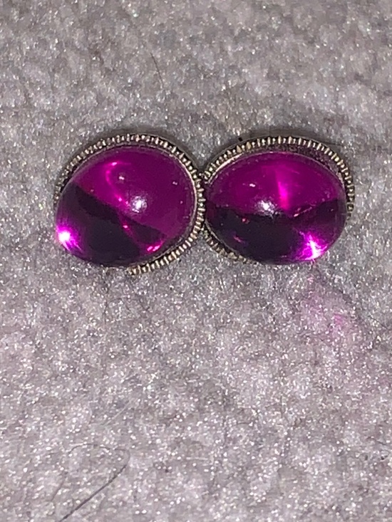 Jewelry - Vintage-Style Purple Cabochon Stud Earrings